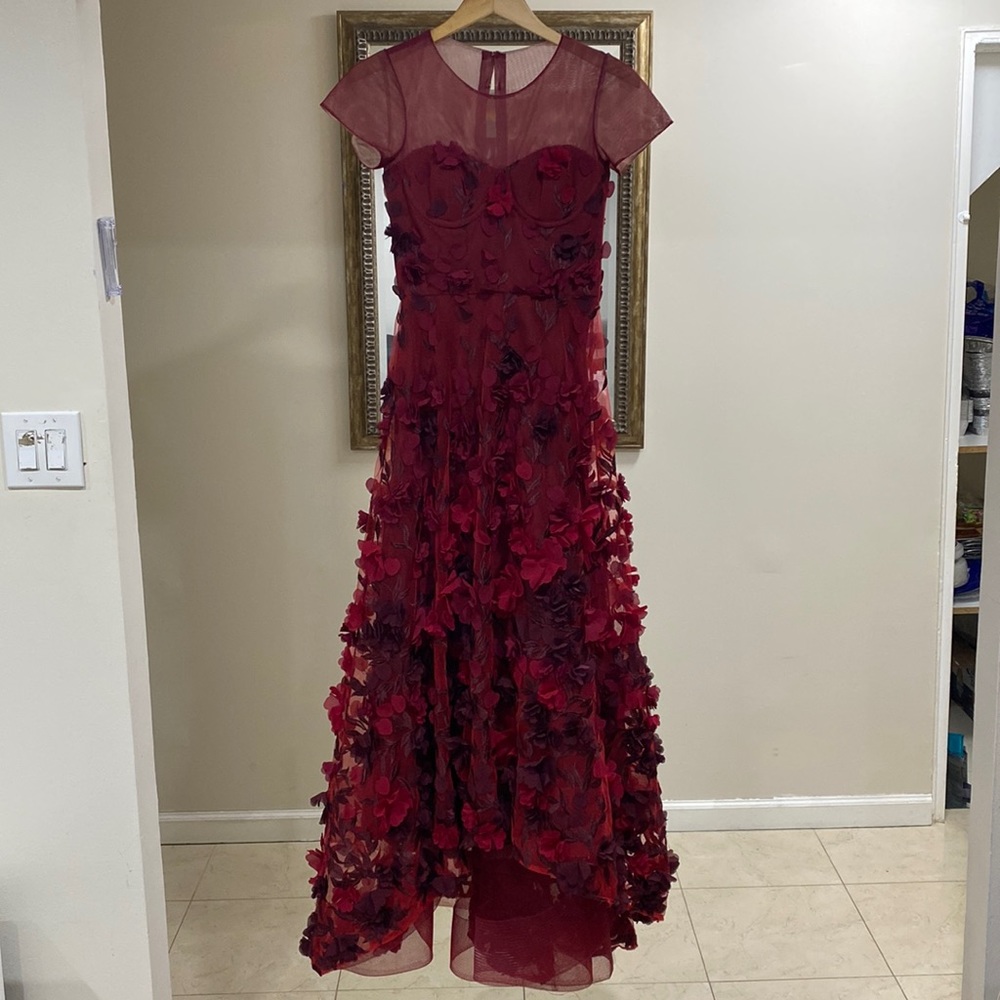 Marchesa Notte gorgeous burgundy gown